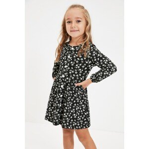 Trendyol Black Knitted Dress For Girl With Buttons