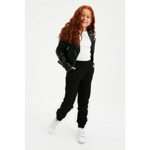 Trendyol Black Embroidered Jogger Girl Knitted Sweatpants