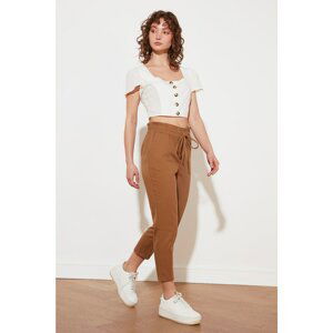 Trendyol Camel Petite Lacing Detail Trousers