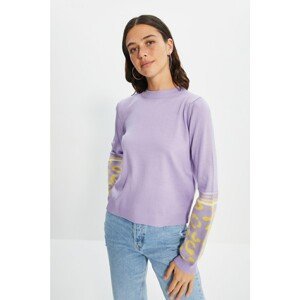 Trendyol Lilac Sleeve Jacquard Knitwear Sweater