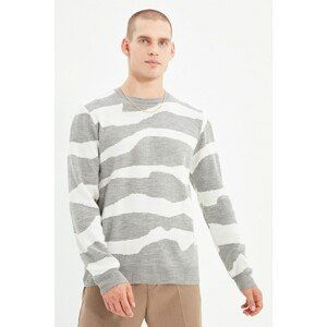 Trendyol Gray Men's Crew Neck Slim Fit Knitwear Sweater