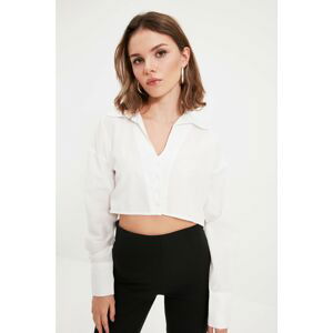 Trendyol Green Petite Crop Shirt