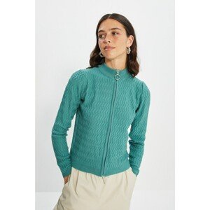 Trendyol Mint Zippered Knitwear Cardigan
