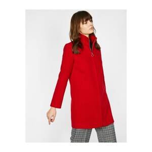 Koton Women's Red Pocket Detailed Coat