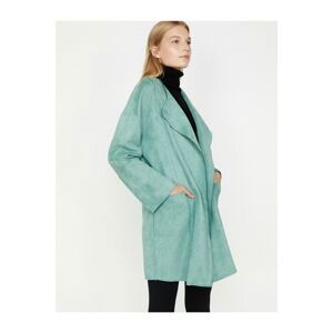 Koton Women's Green Suede Look Trench Coat