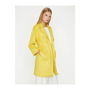 Koton Women's Yellow Pocket Detailed Trench Coat