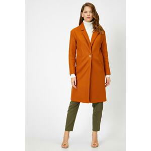 Koton Women's Brown Button Detailed Coat