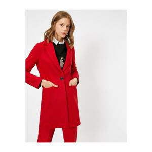 Koton Women's Red Pocket Detailed Coat