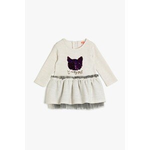 Koton Baby Girl Ecru Sequin Detailed Dress