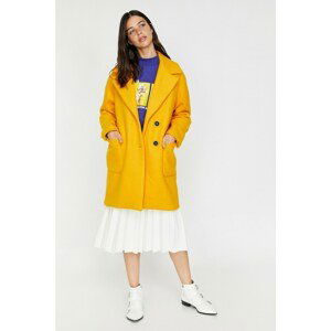 Koton Women's Yellow Pocket Detailed Coat