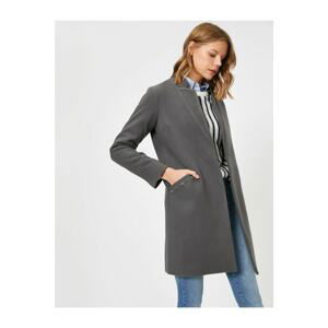 Koton Women's Gray Stone Detailed Coat