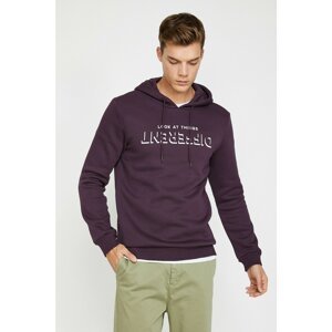 Koton Men's Purple Printed Sweatshirt