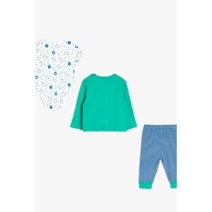 Koton Blue Baby Boy Printed Bodysuit Set