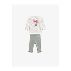 Koton Baby Girl Anthracite Patterned Baby Sets