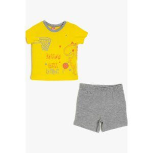 Koton Yellow Baby Boy Printed T-Shirt Set