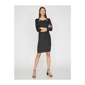 Koton Patterned Dress Evening Dress