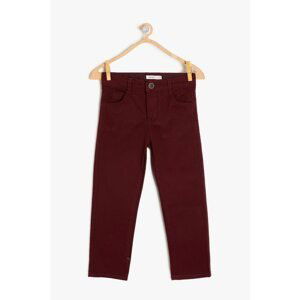 Koton Claret Red Kid's Pocket Detailed Trousers