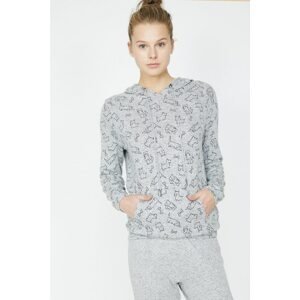 Koton Women's Gray Patterned Pajama Top