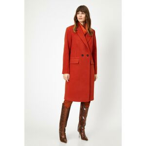 Koton Women's Red Button Detailed Coat