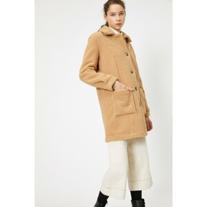 Koton Women's Ecru Button Detailed Coat