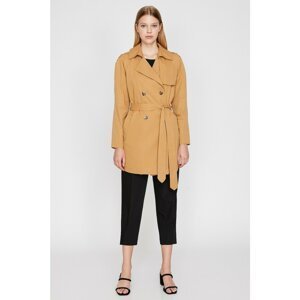 Koton Women's Brown Button Detailed Trench Coat