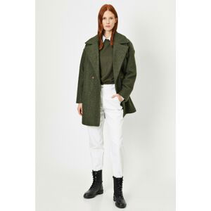 Koton Women's Green Pocket Detailed Coat