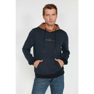 Koton Men's Navy Blue Hooded Sweatshirt