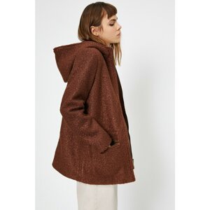 Koton Women's Brown Hooded Coat