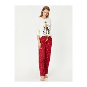 Koton Christmas Themed Written Printed Pajamas Set