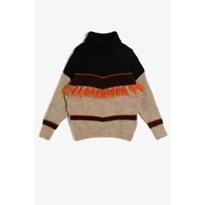Koton Girl Brown Tassel Detailed Sweater