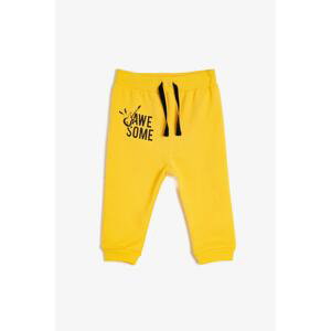 Koton Boy Mustard Printed Yellow Sweatpants