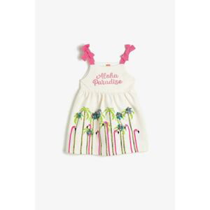 Koton Girl Ecru Embroidered Dress