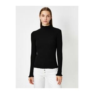 Koton Stand Up Collar Long Sleeve Slim Knitwear Sweater