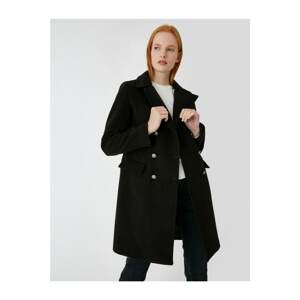 Koton Women's Black Buttoned Coat