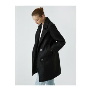 Koton Women's Black Buttoned Coat