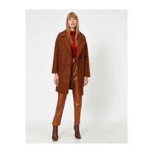 Koton Women's Brown Buttoned Coat
