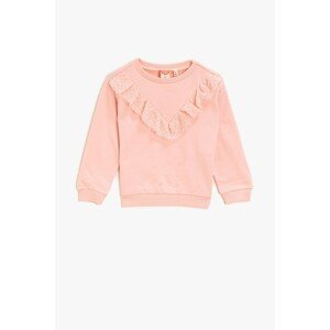 Koton Baby Girl Pink Frilly Cotton Sweatshirt
