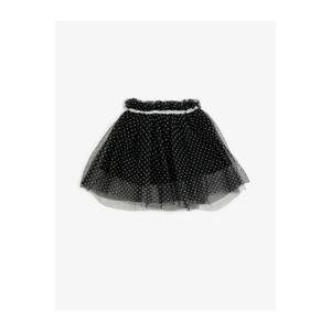 Koton Baby Girl Black Polka Dot Silvery Tulle Skirt