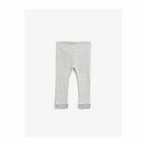 Koton Baby Girl Gray Striped Cotton Regular Waist Leggings