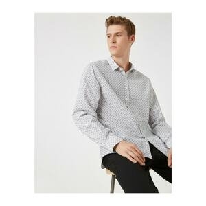 Koton Patterned Classic Collar Long Sleeve Poplin Fabric Shirt