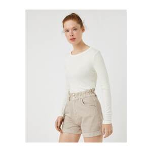 Koton Crop Sweater Crew Neck