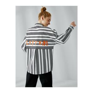 Koton Slogan Tunic Striped Cotton