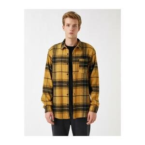 Koton Men's Yellow Checked Lumberjack Shirt Plaid