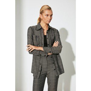 Trendyol Anthracite Plaid Shirt