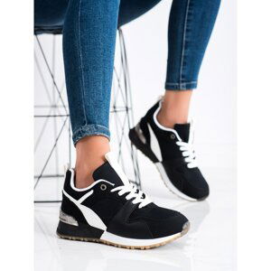 SHELOVET BLACK SPORTS SNEAKERS