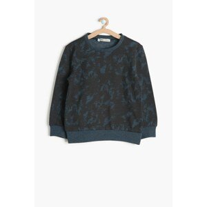 Koton Navy Blue Patterned Boy's Sweatshirt