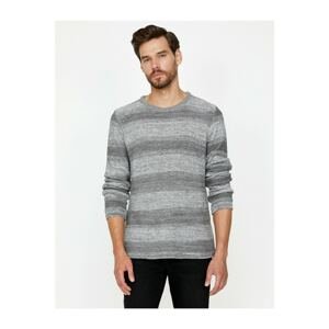 Koton Men's Ecru Patterned Striped Knitwear Sweater