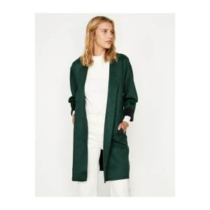 Koton Women's Green Suede Look Trench Coat