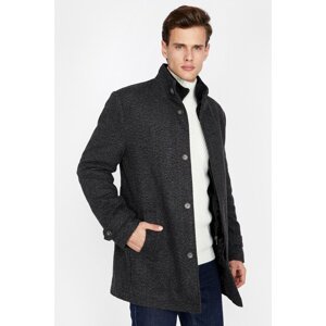 Koton Men's Anthracite Patterned Coat