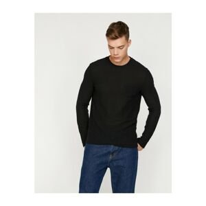 Koton Men's Black Pocket Detailed Sweater